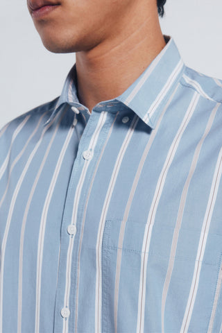 Camisa Manga Larga con Estampado Rayas