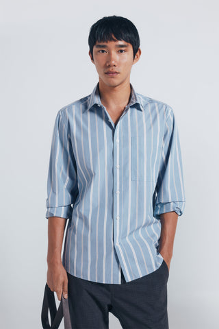 Camisa Manga Larga con Estampado Rayas