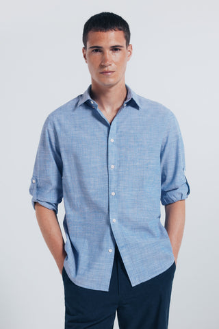 Camisa Manga Larga con Logo Bordado