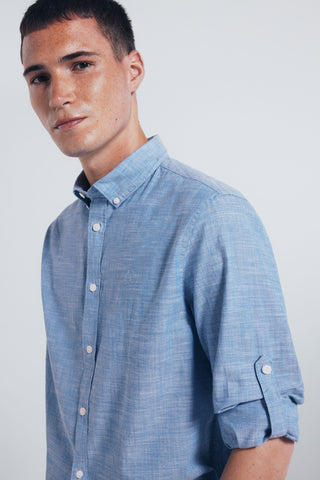 Camisa Manga Larga con Logo Bordado