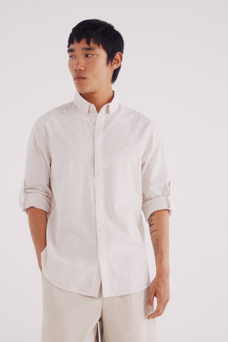 Camisa Manga Larga Estampado de Rayas