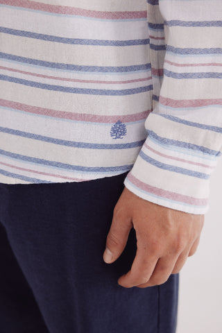 Camisa Manga Larga con Estampado Rayas