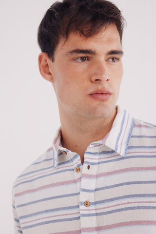 Camisa Manga Larga con Estampado Rayas