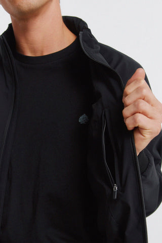 Chaqueta Cuello Alto con Tejido Repelente al Agua