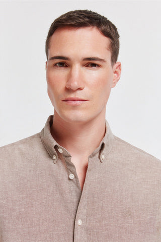 Camisa Manga Larga Regular Fit con Logo Bordado