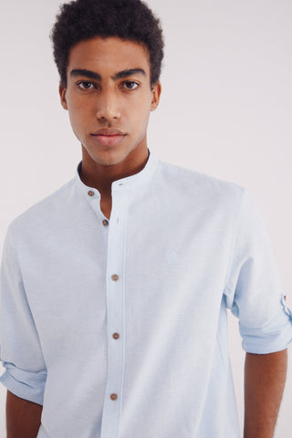 Camisa Manga Larga Cuello Mao