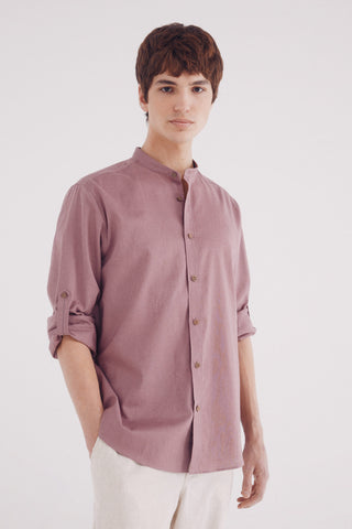 Camisa Manga Larga Cuello Mao