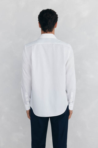 Camisa Manga Larga con Logo Bordado de Algodón