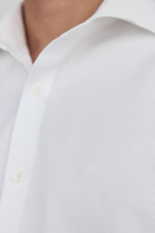 Camisa Manga Larga con Logo Bordado de Algodón