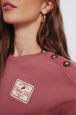 Sudadera Cuello Redondo con Detalle Botones