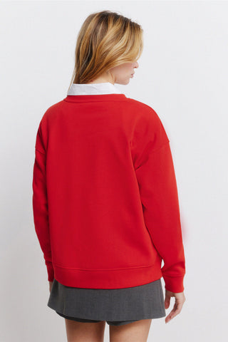 5.M.Gym.Sudadera Roja Parches.