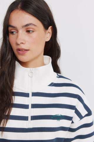 Sudadera Cuello Alto con Estampado Rayas