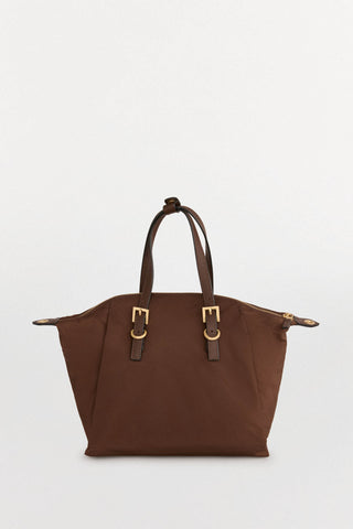 Bolso Shopper Mediano de Nylon con Hebillas