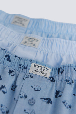 3 Pack  Woven Dog Blue.