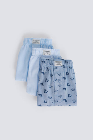 3 Pack  Woven Dog Blue.