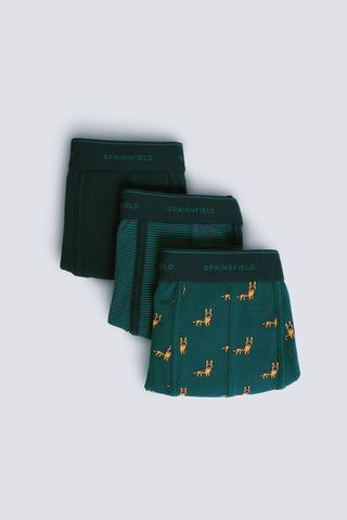 Paquete de 3 Bóxeres con Estampado, Hombre