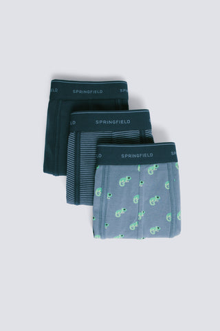 Paquete de 3 Bóxeres con Estampado, Hombre