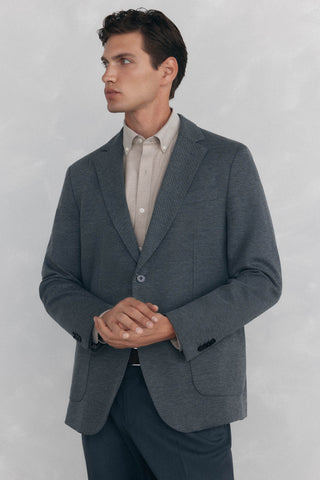 Blazer Regular Fit con Bolsillos Delanteros
