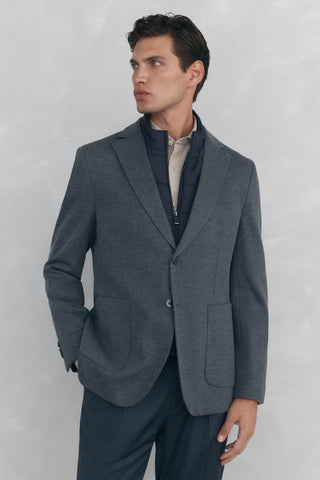Blazer Regular Fit con Bolsillos Delanteros