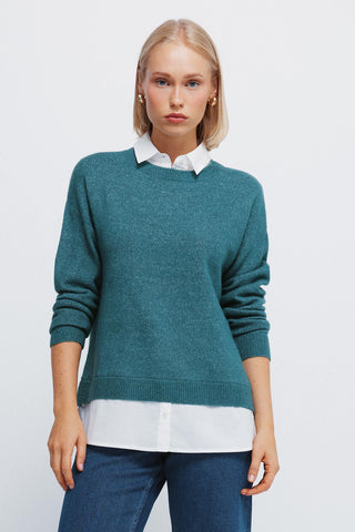 Sudadera con Cuello Camisero de Canalé