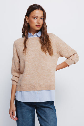 Sudadera con Cuello Camisero de Canalé