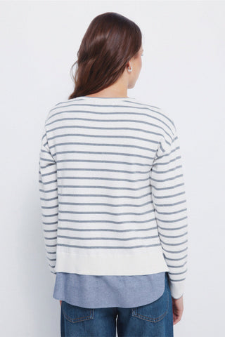 Sudadera Cuello Redondo Estampado Rayas