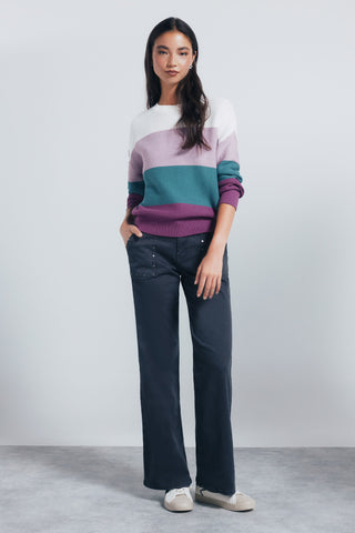 Sudadera Cuello Redondo Color Block