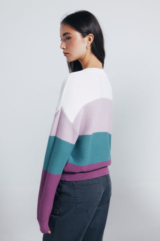 Sudadera Cuello Redondo Color Block