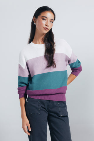 Sudadera Cuello Redondo Color Block