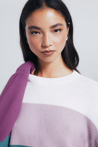 Sudadera Cuello Redondo Color Block