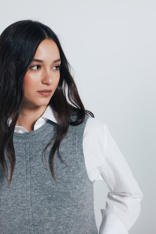 Chaleco sin Mangas de Punto Trenzado