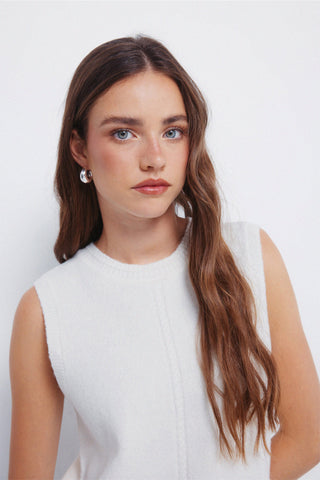 Chaleco sin Mangas de Punto Trenzado