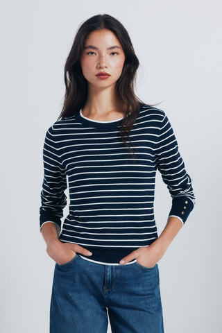 Sudadera Cuello Redondo con Detalle Botones