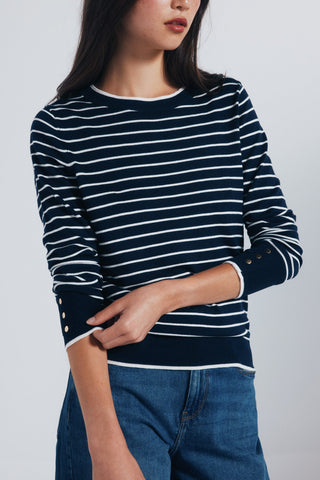 Sudadera Cuello Redondo con Detalle Botones