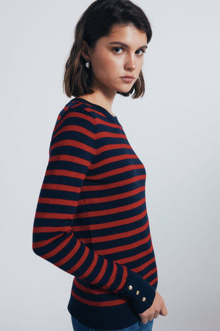 Sudadera Cuello Redondo con Detalle Botones