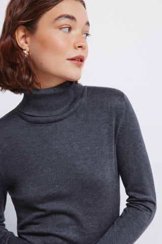 Fitted High-Neck Sweatshirt