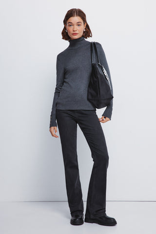 Fitted High-Neck Sweatshirt