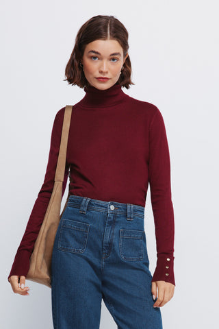Fitted High-Neck Sweatshirt