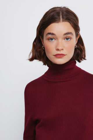 Fitted High-Neck Sweatshirt