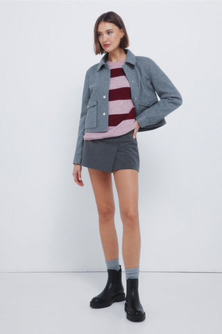 Sudadera Cuello Redondo Estampado Rayas