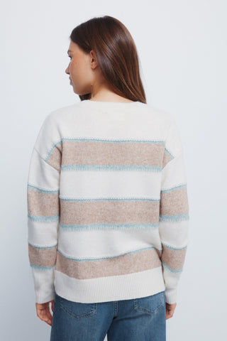 Sudadera Cuello Redondo Estampado Rayas