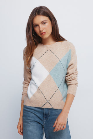Diamond Print Crew Neck Sweatshirt