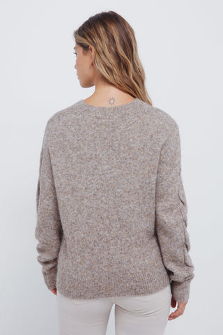 Round Neck Sweatshirt with Braided Detail