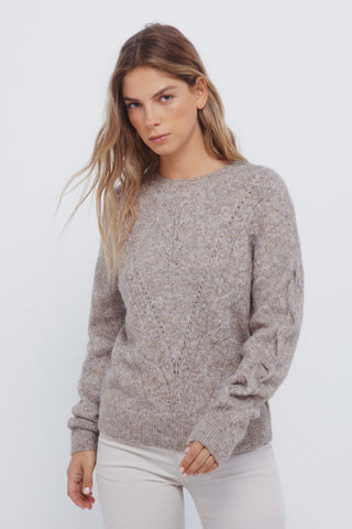 Round Neck Sweatshirt with Braided Detail