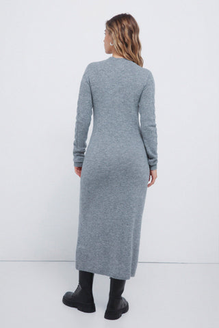 Vestido Midi Ajustado con Cuello Alto