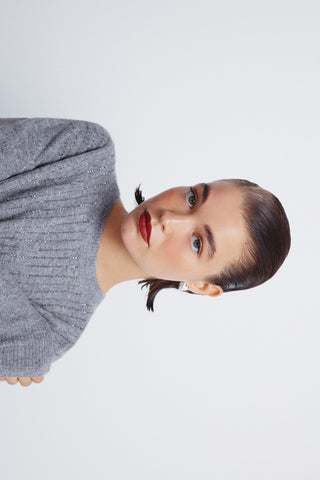 Sudadera Cuello Redondo Detalle Tachuelas