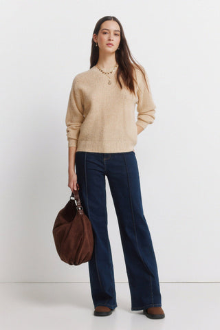 Sudadera Cuello Redondo con Detalle Lentejuelas