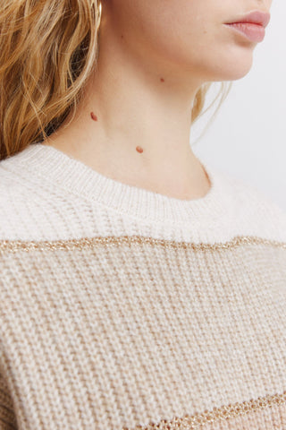 Sudadera Cuello Redondo Estampado Rayas