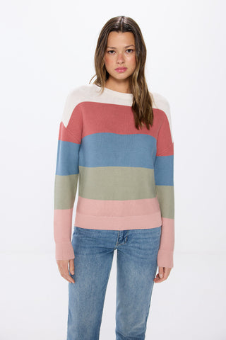 Sudadera Cuello Redondo Color Block