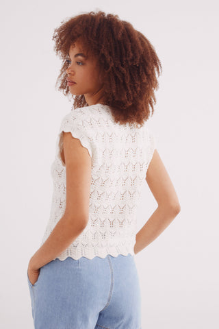 Chaleco con Detalle Lazos de Crochet